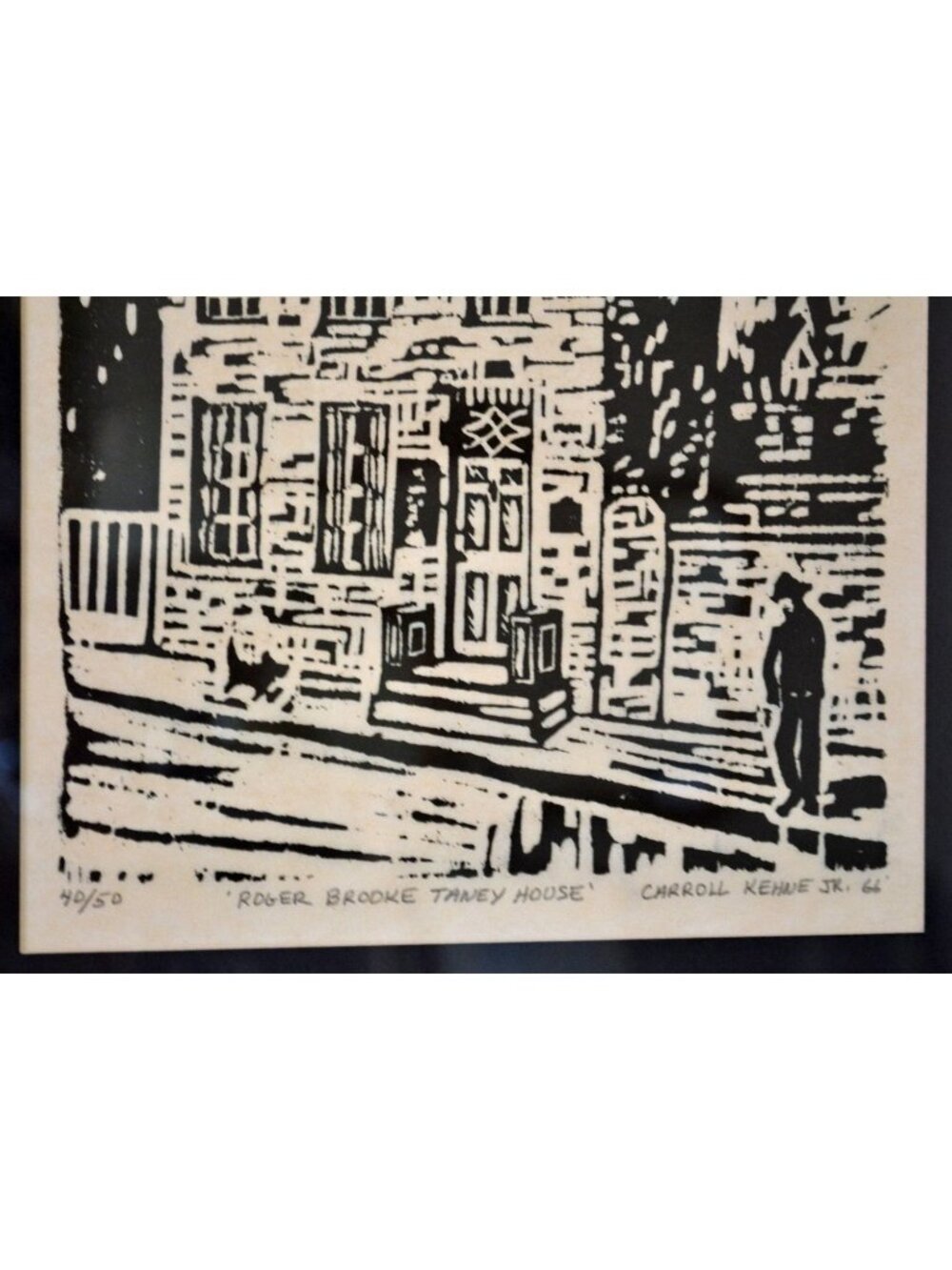 Carroll Kehne Jr., Roger Brooke Taney House Woodcut Print Signed - Picture 3 of 4